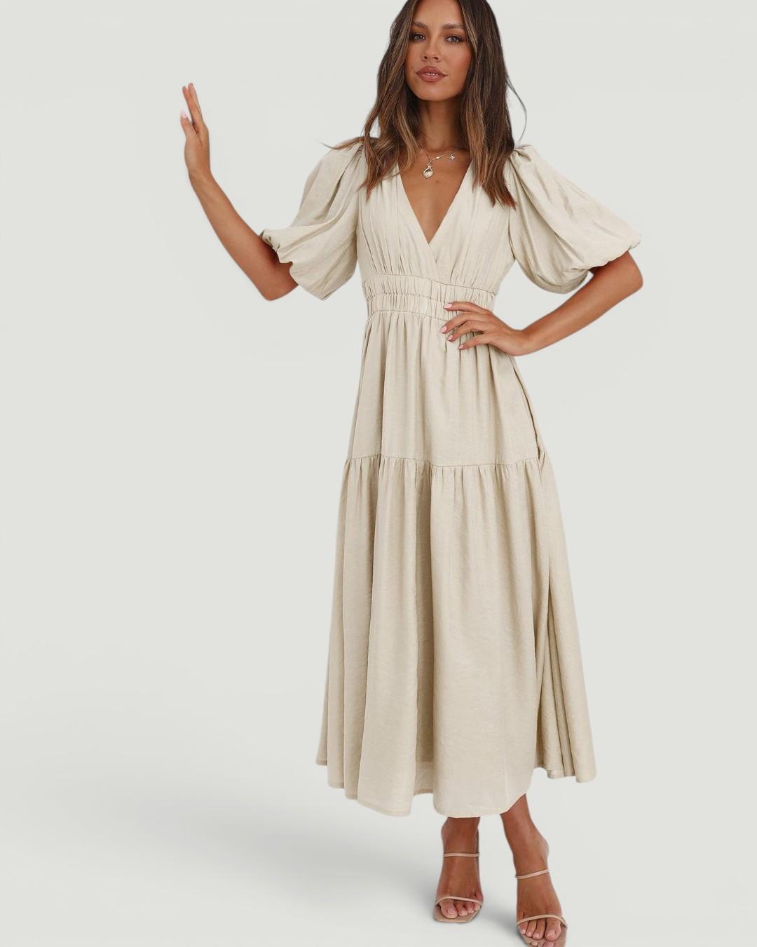 Aurielle™ V-Neck Flow Dress