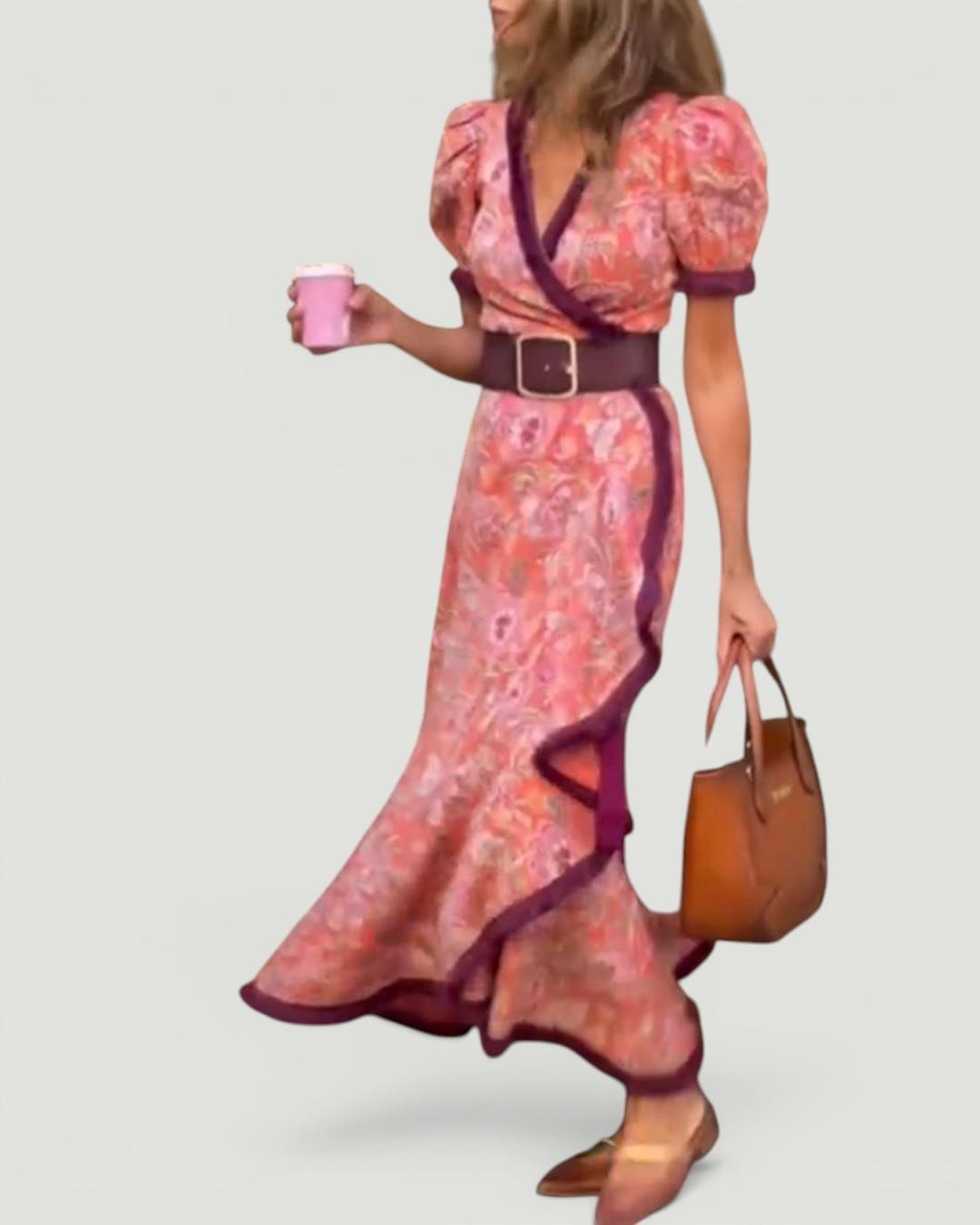 Angel™ Elegant Puff-Sleeve Maxi Dress
