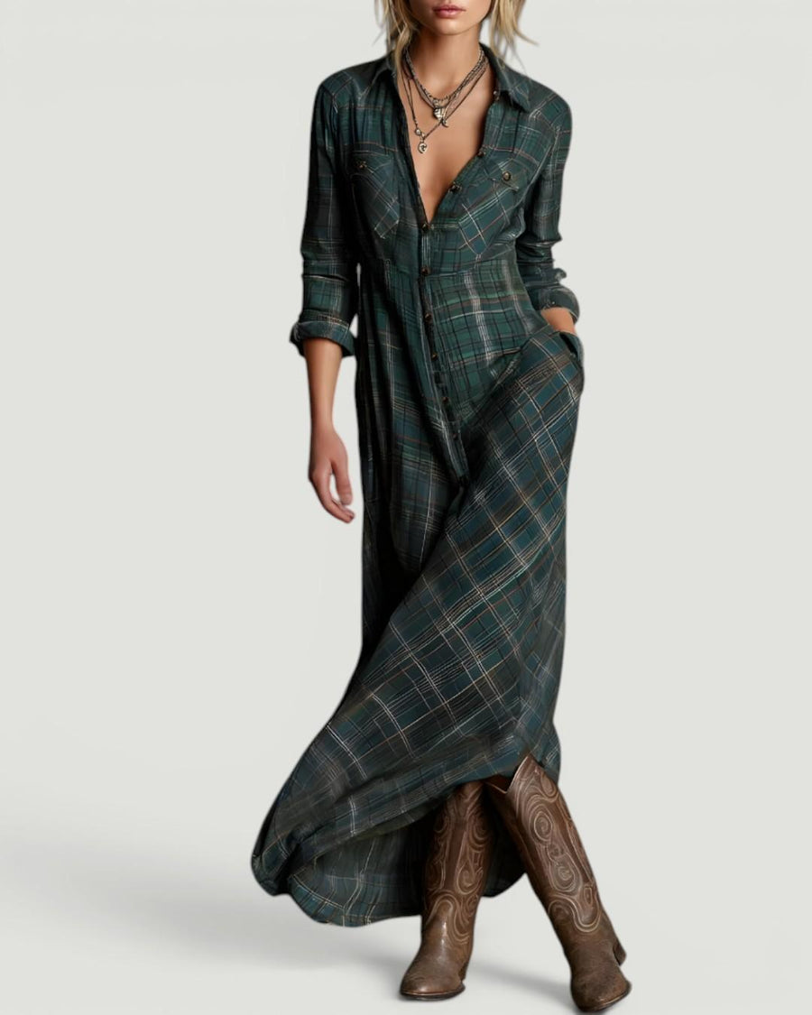 Cassandra™ Plaid Maxi Dress