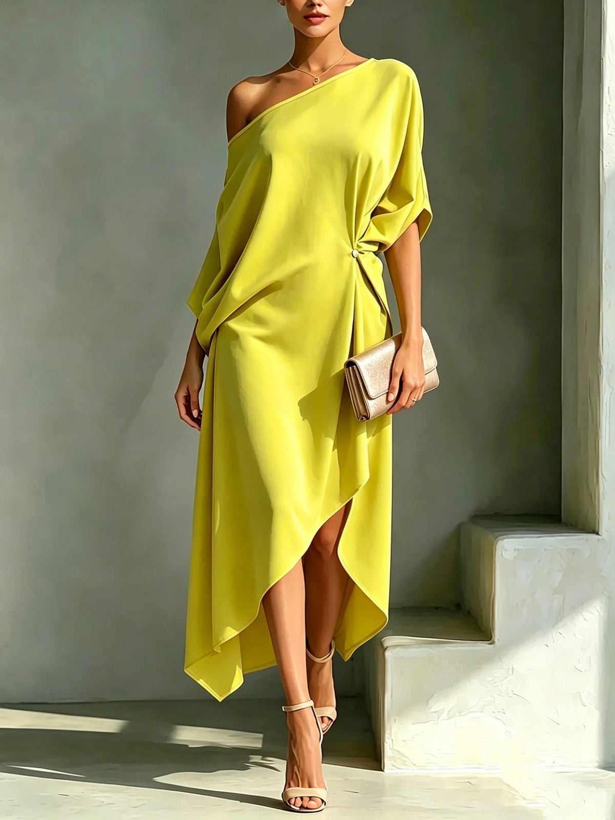 Lana™ Elegant Asymmetrical Midi Dress