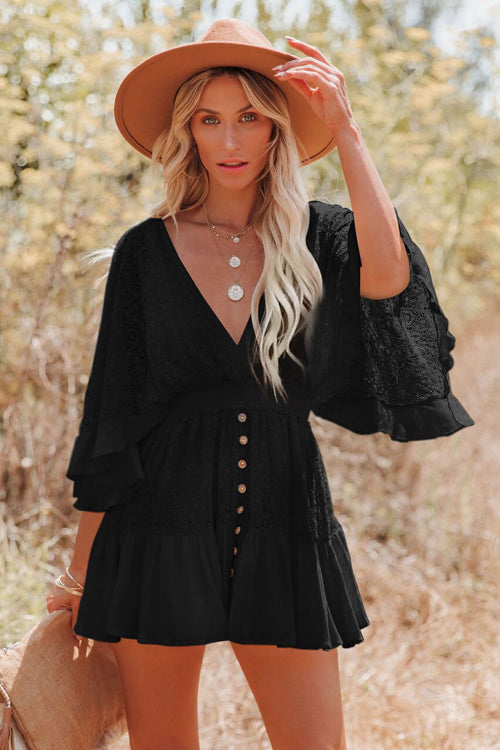 Laylia™ Lace V-Neck Mini Dress