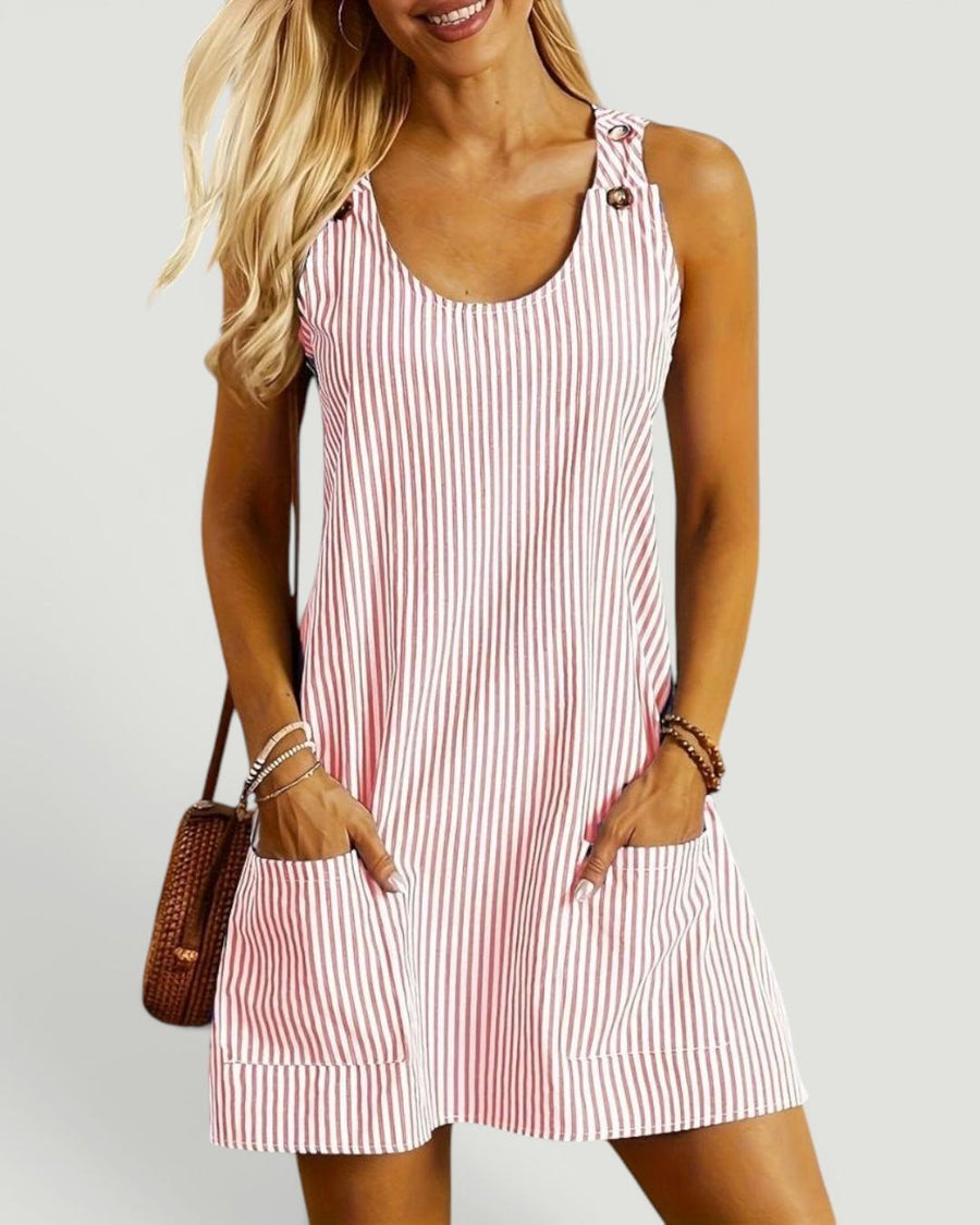 Ashia™ Sleeveless Striped Dress