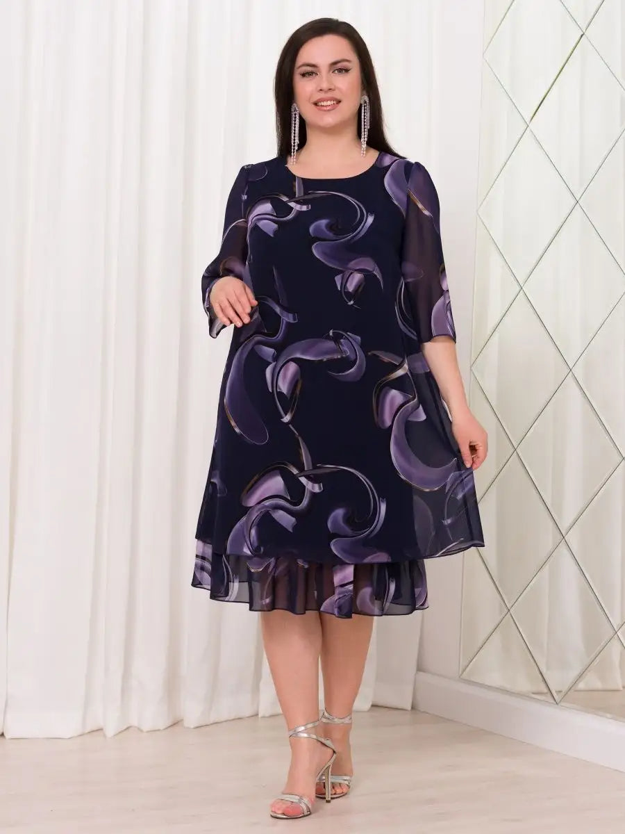 Emma™ Midnight Swirl Chiffon Dress