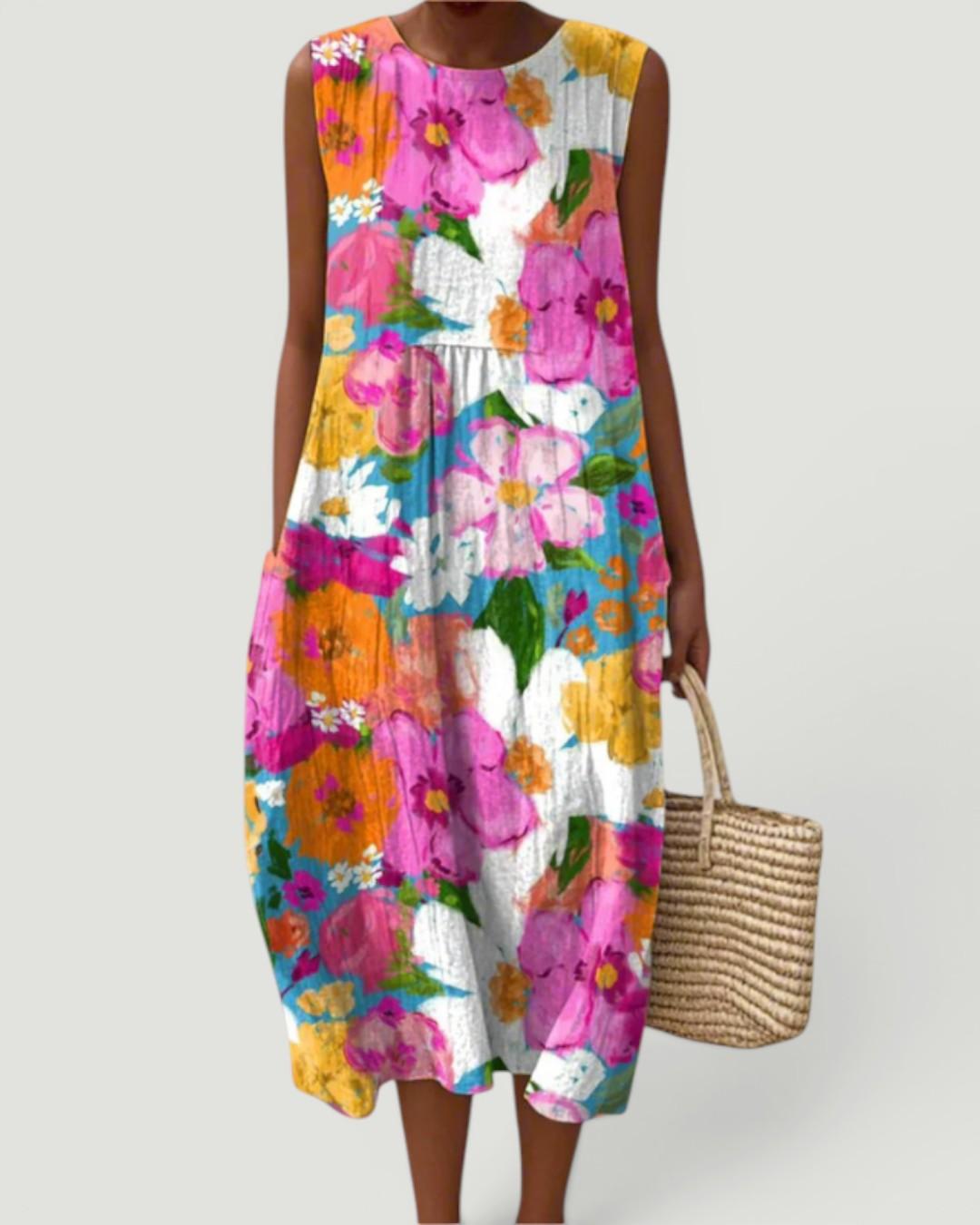 Eden Vibrant Floral Midi Dress