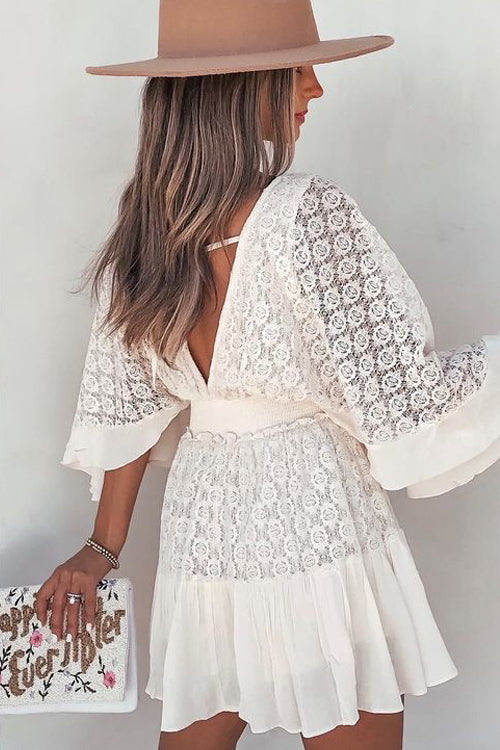 Laylia™ Lace V-Neck Mini Dress