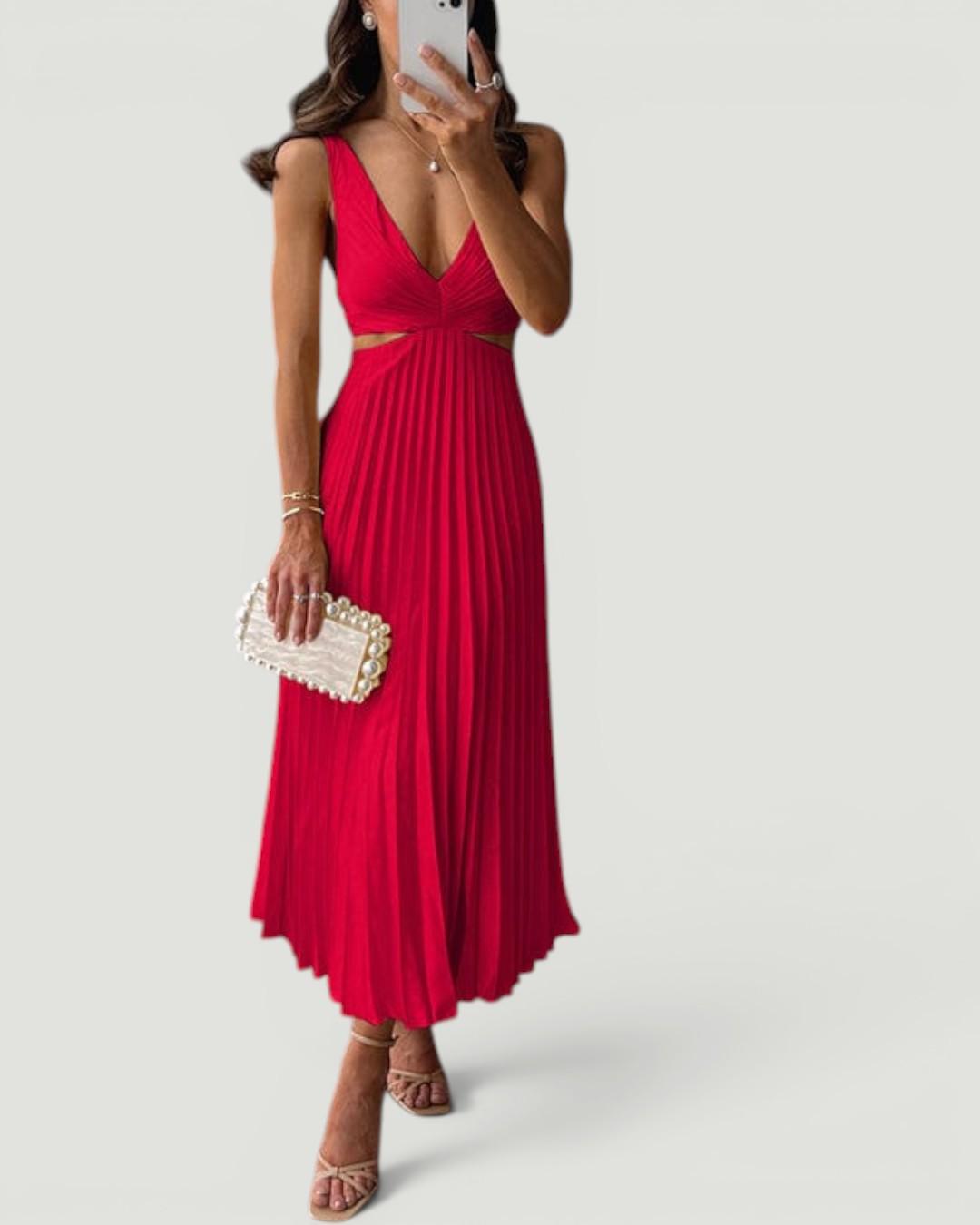 Catriona™ Pleated Dress With Neckline