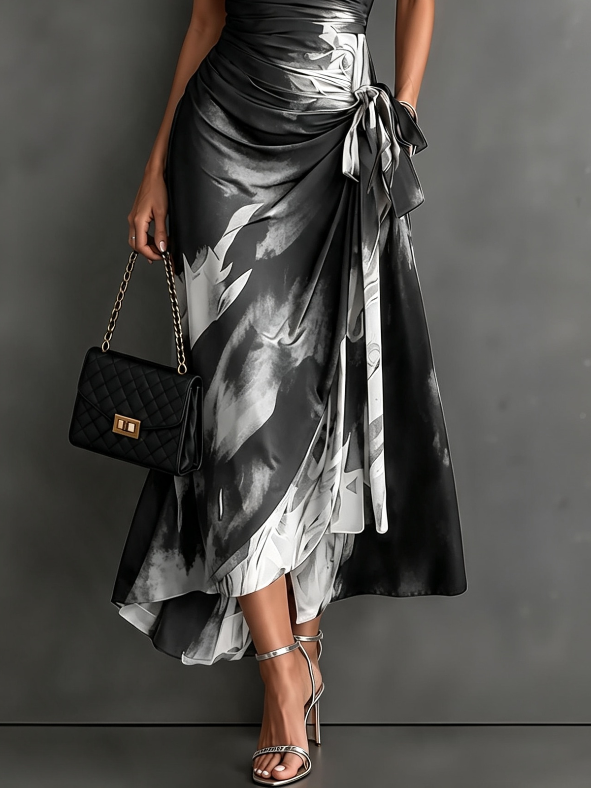 Mirella™ Midnight Rose Wrap Maxi Dress