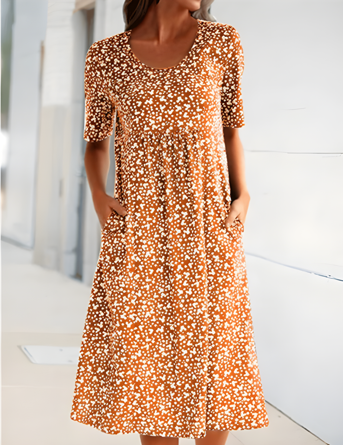 Qahira™  Casual Round Neck Dress