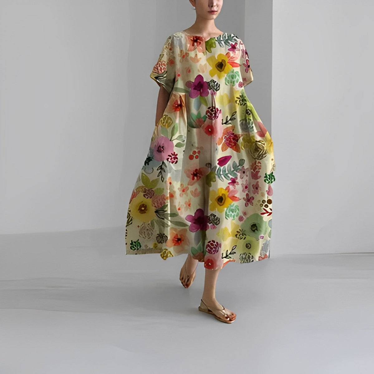 Selina™  Boho Floral Loose Dress