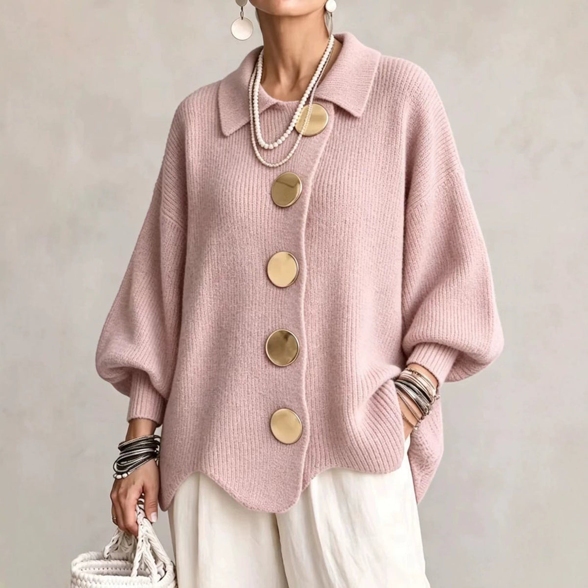 Arista™ Statement Button Knit Jumper