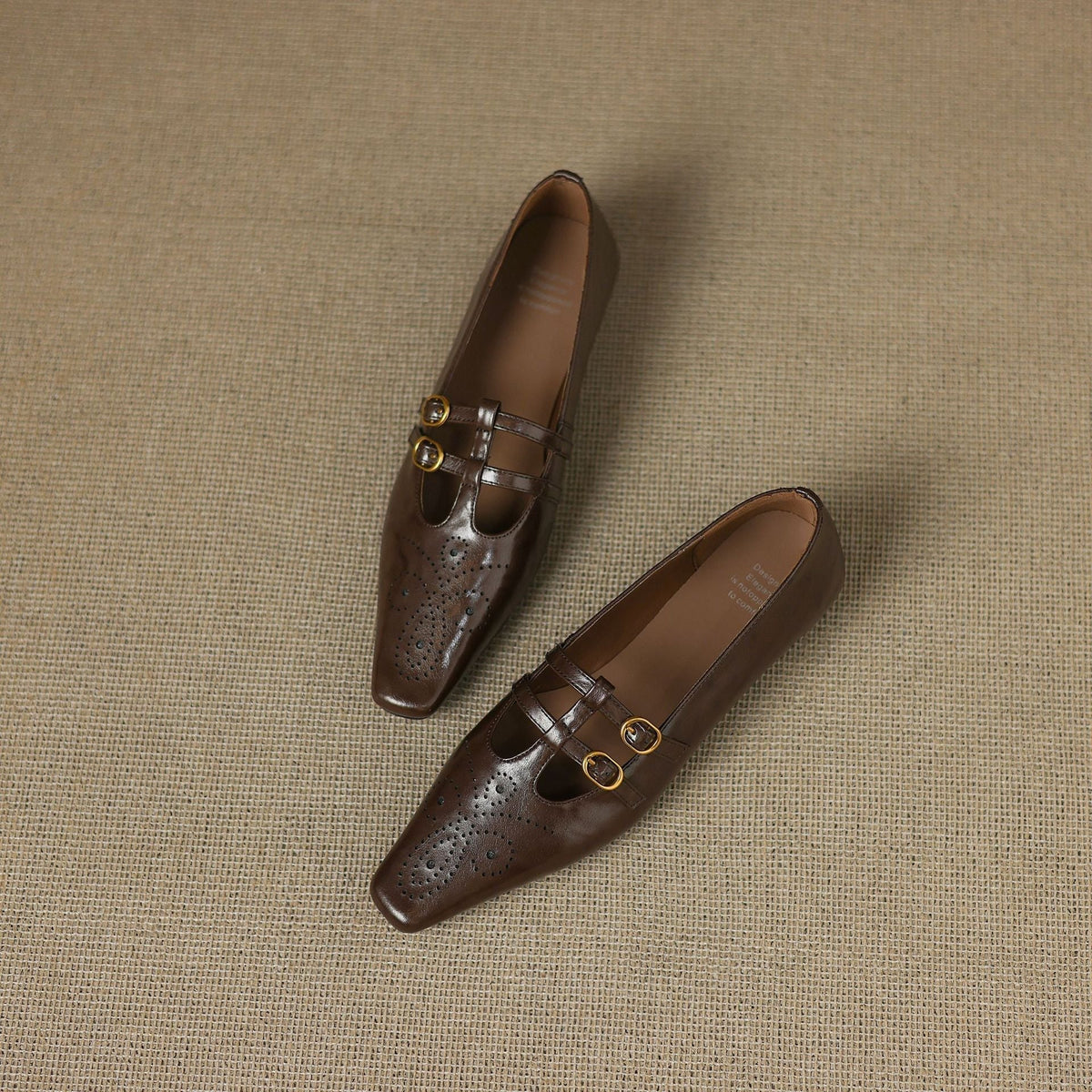 Etta | Brogued Double-Strap Mules