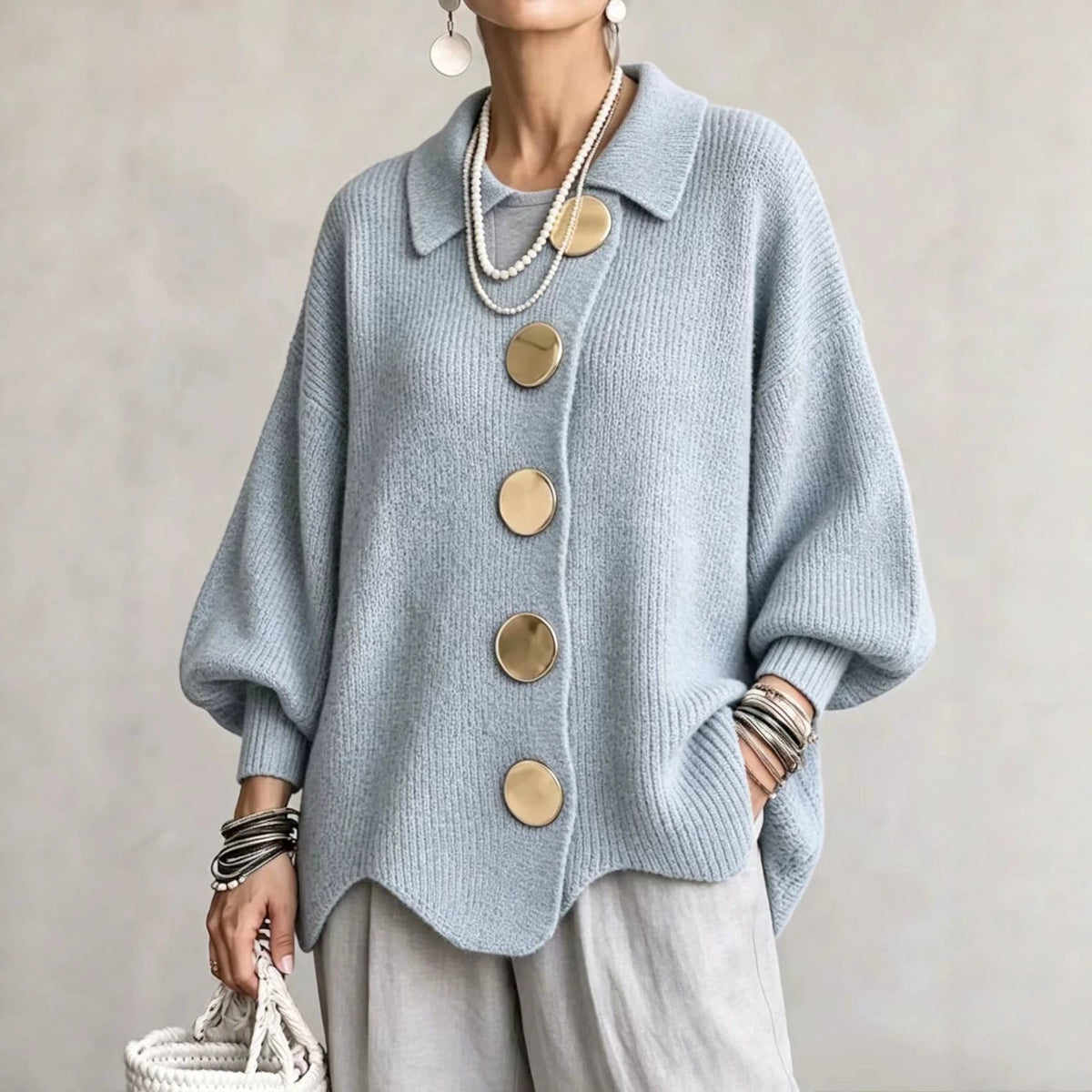 Arista™ Statement Button Knit Jumper