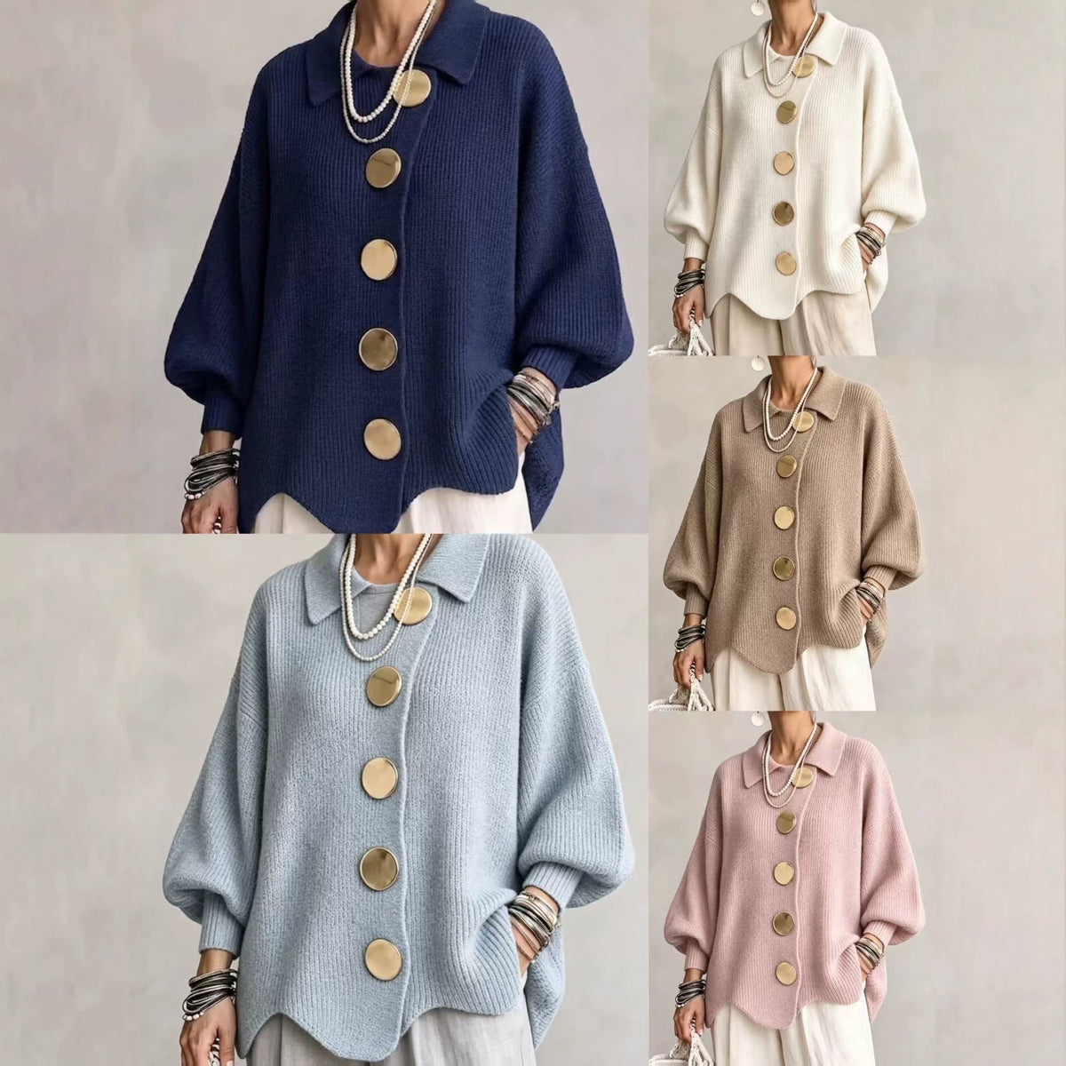 Arista™ Statement Button Knit Jumper