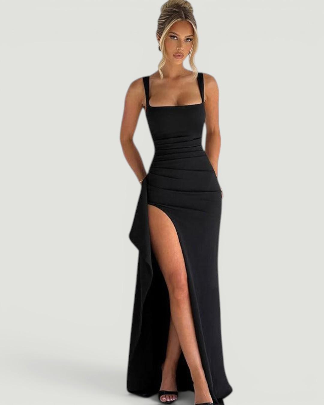 Livia™ Elegant Formal Slip Maxi Dress with Open Back