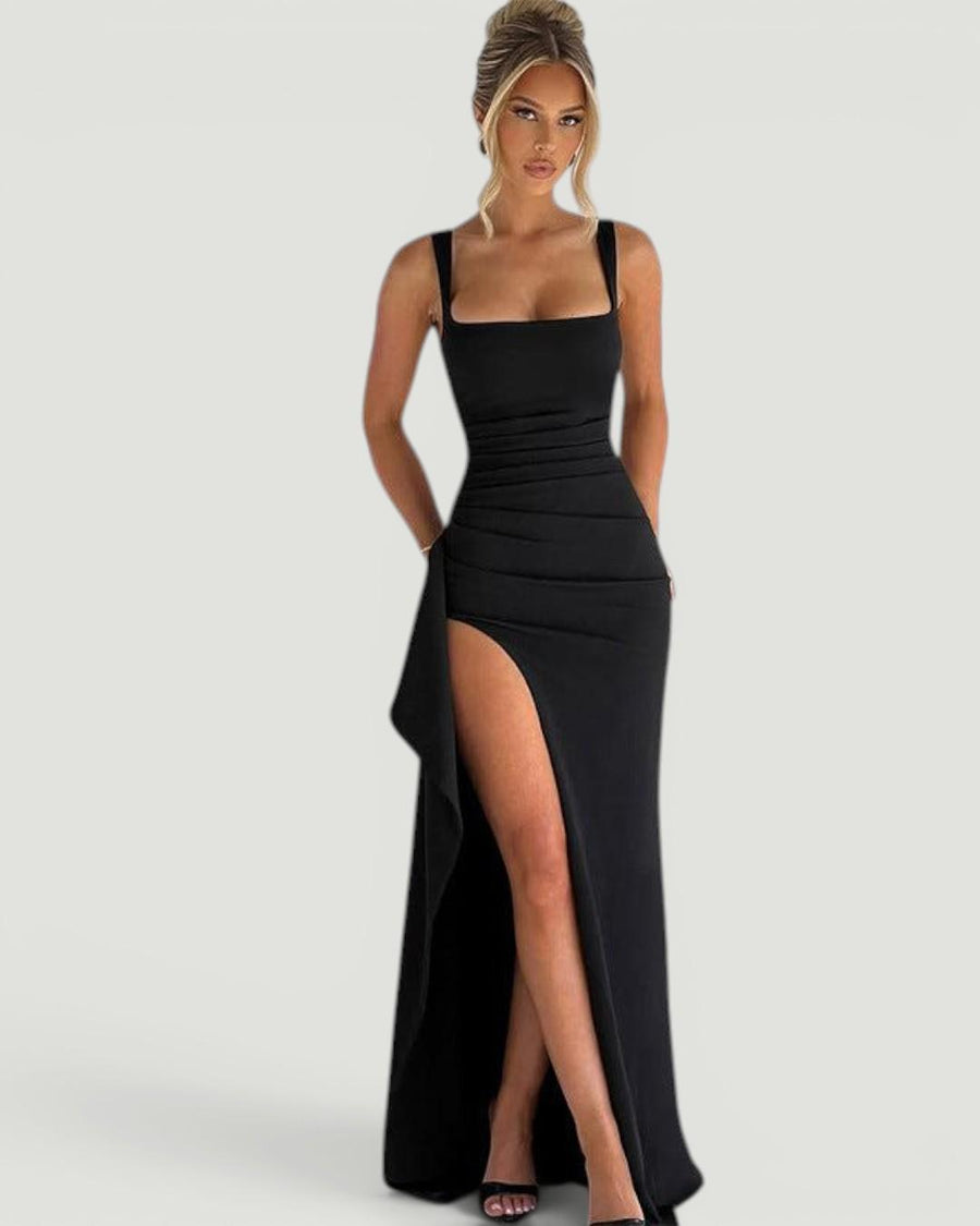 Livia™ Elegant Formal Slip Maxi Dress with Open Back