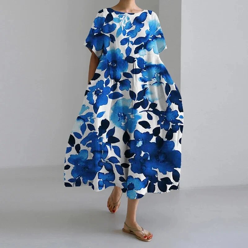 Selina™  Boho Floral Loose Dress