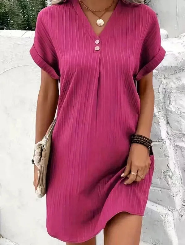 Elaine™  Elegant V-Neck Midi Dress