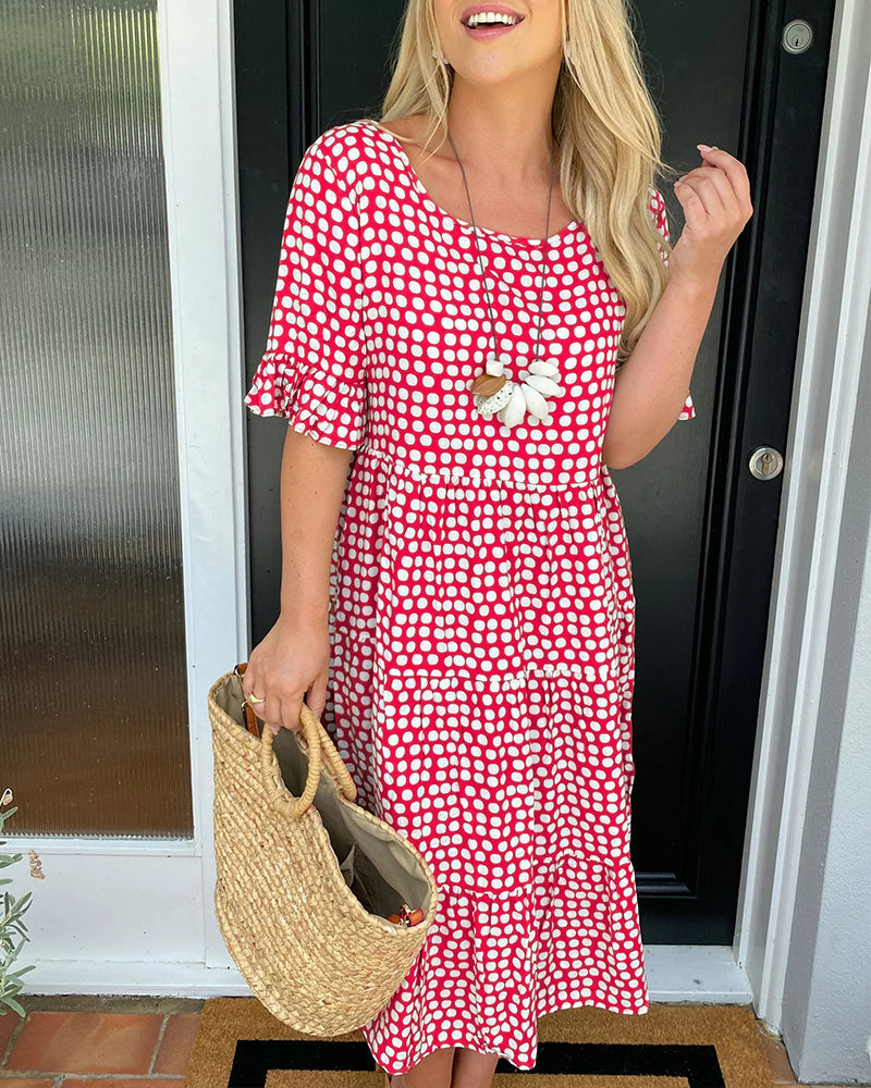 Cora™ A-Line Dotted Dress