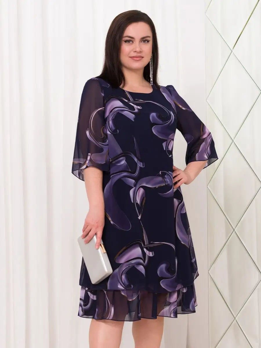 Emma™ Midnight Swirl Chiffon Dress