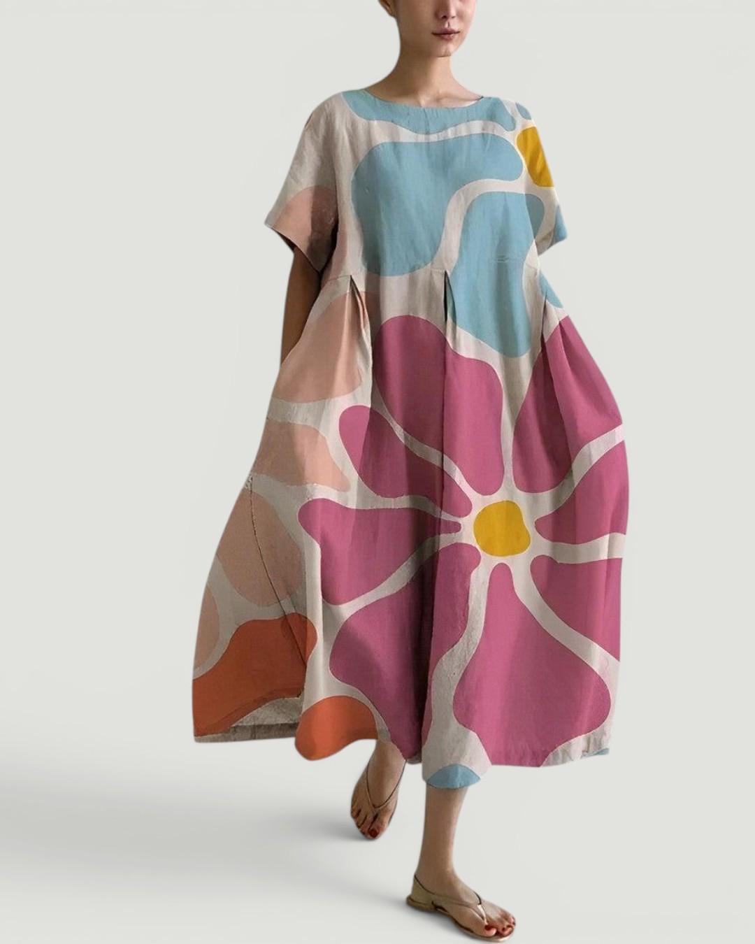 Selina™  Boho Floral Loose Dress