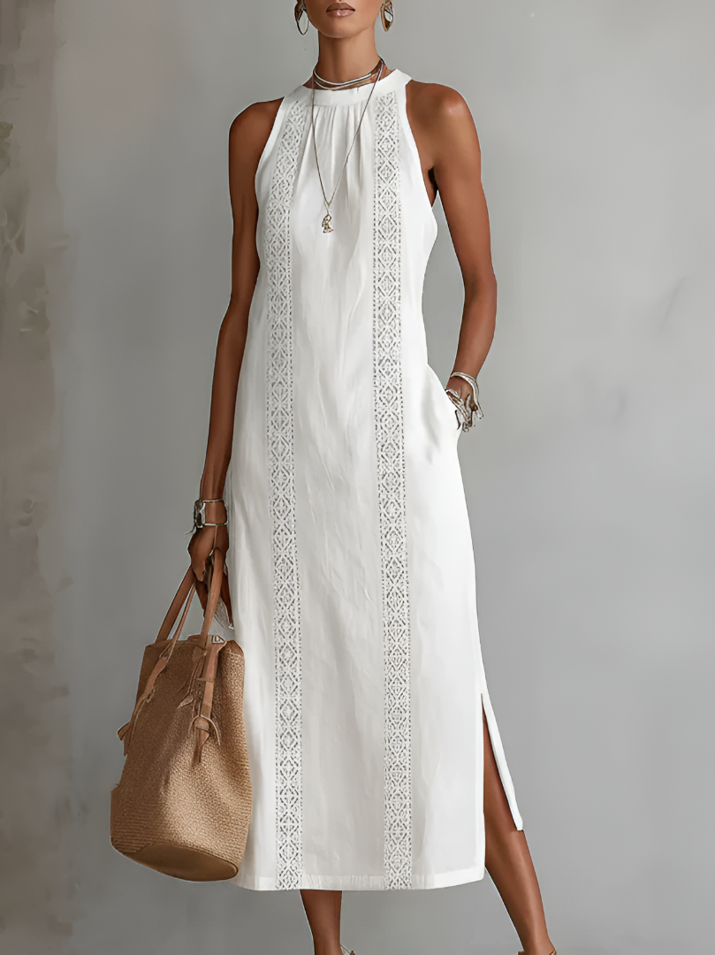 Adara™ Lace Detail Midi Dress