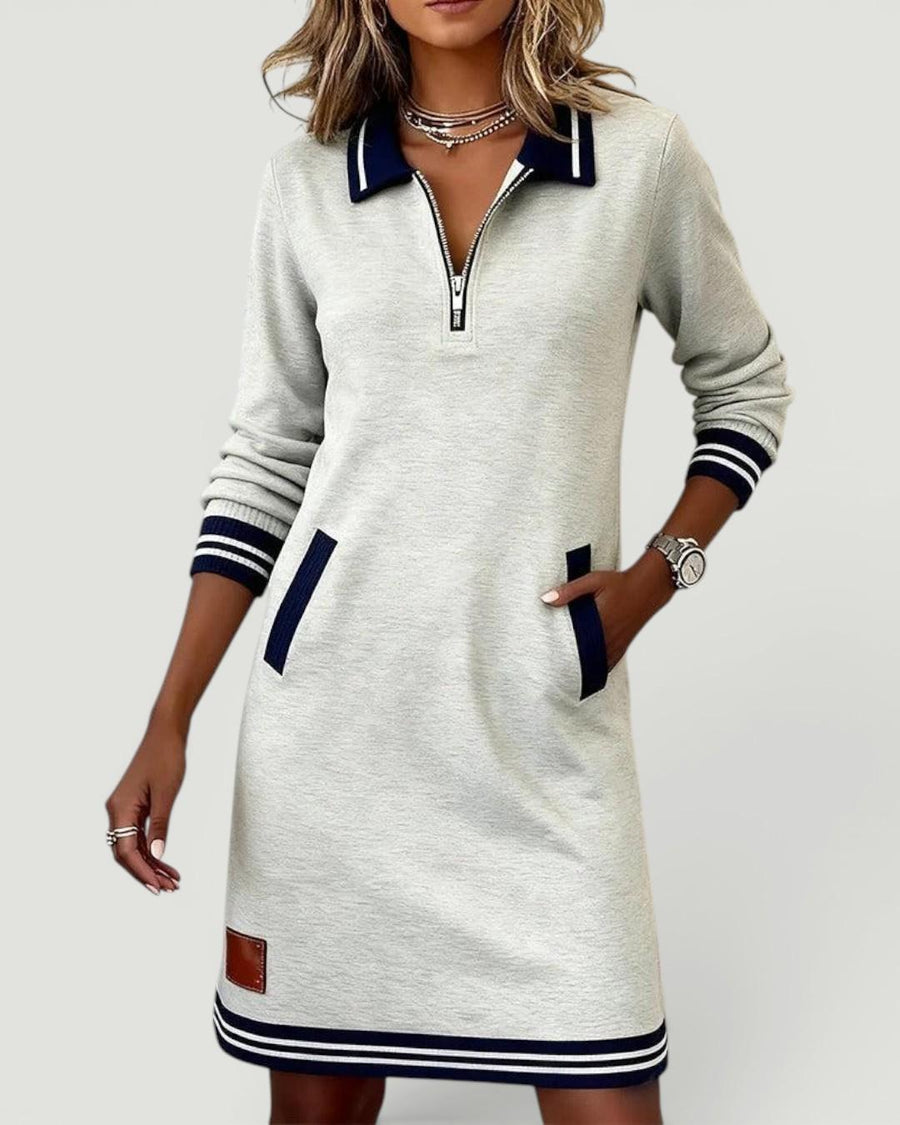 Saylor™ Zip Collar Sweatshirt Dress