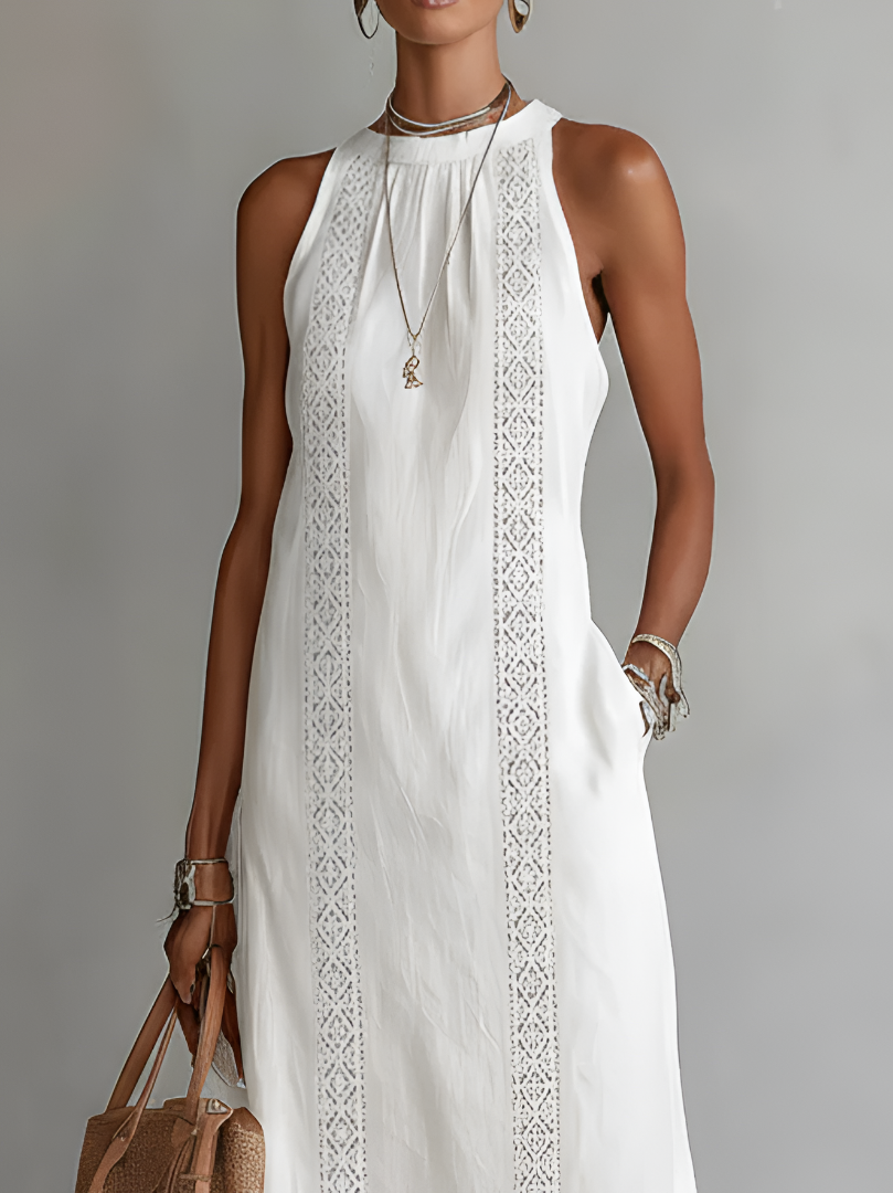 Adara™ Lace Detail Midi Dress
