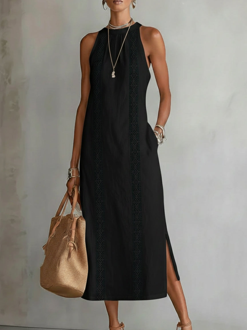 Adara™ Lace Detail Midi Dress