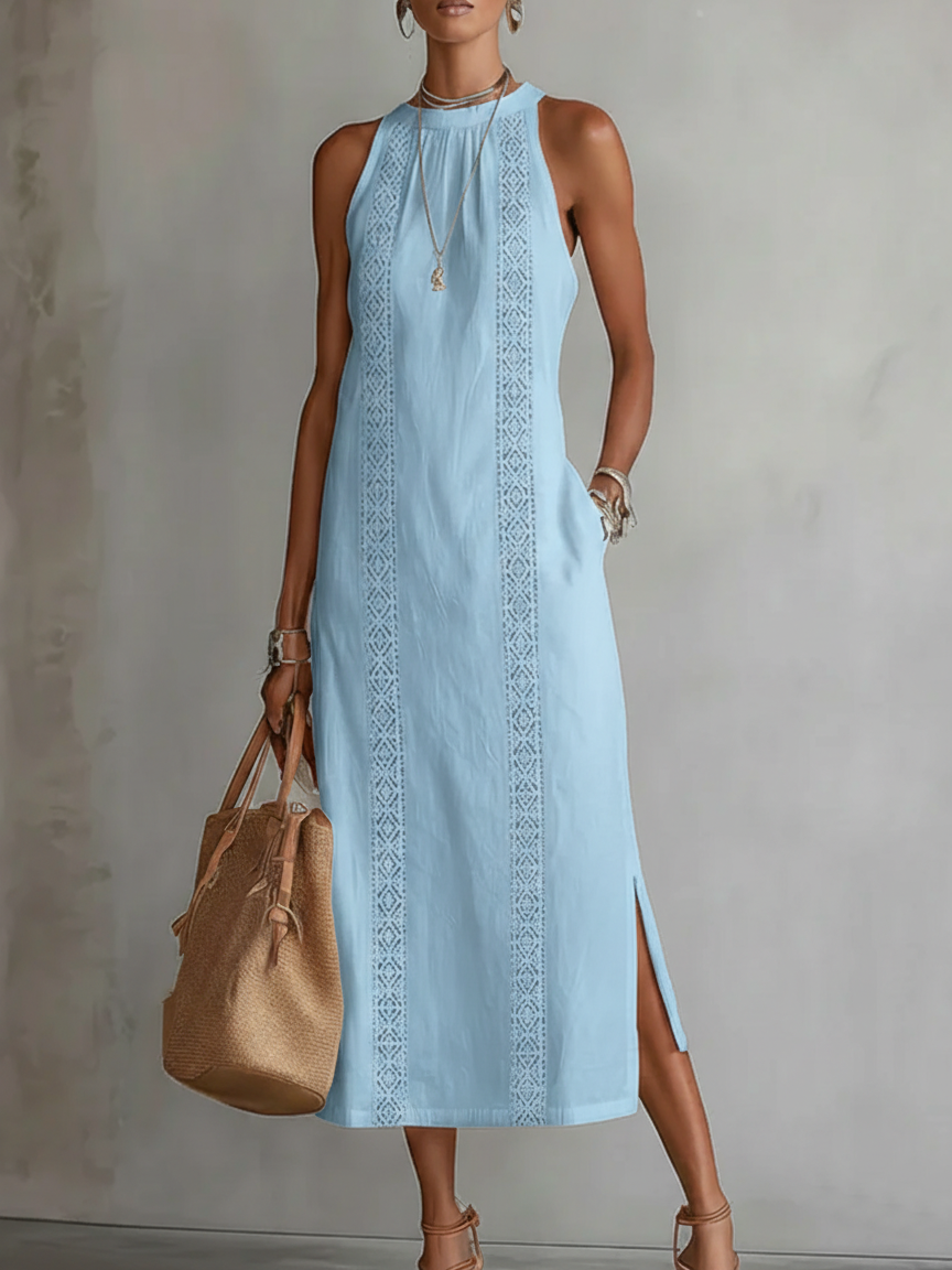 Adara™ Lace Detail Midi Dress