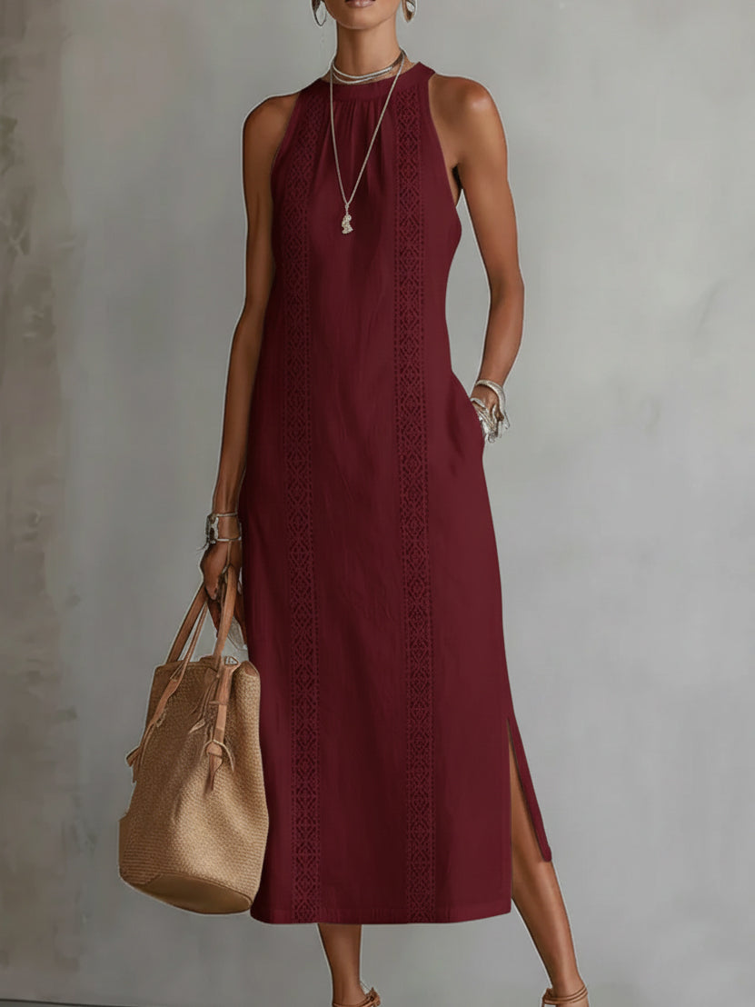 Adara™ Lace Detail Midi Dress