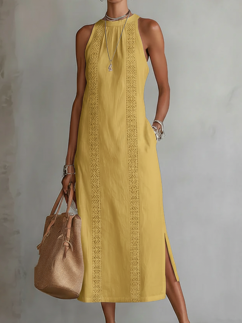 Adara™ Lace Detail Midi Dress
