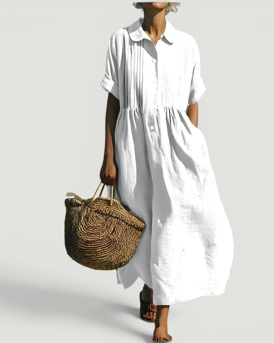 Davina™ Cotton Button Shirt Dress