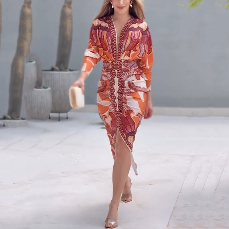 Miles™ Elegant V-Neck Dress