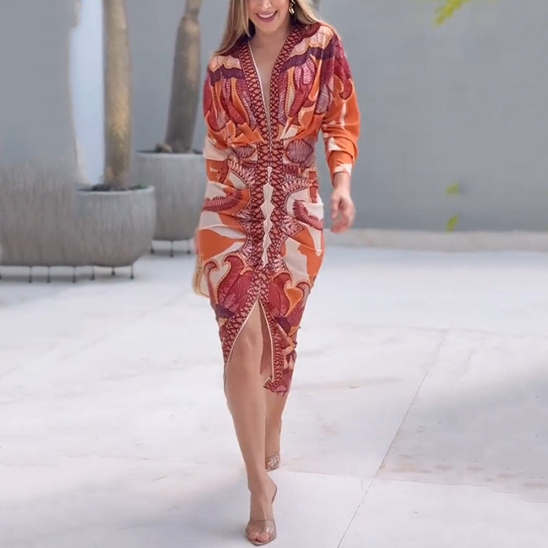 Miles™ Elegant V-Neck Dress